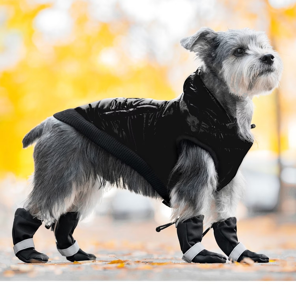 Canada Pooch Shiny Puffer Black Vest - Size 10